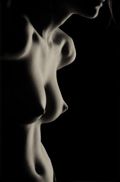 her breasts